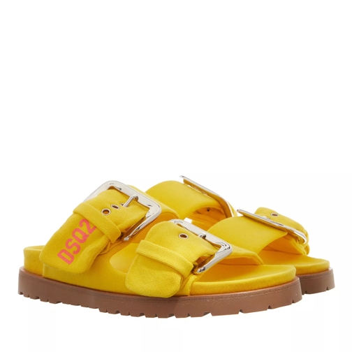 Dsquared2 Womens Flat Sandals Yellow Slip-in skor