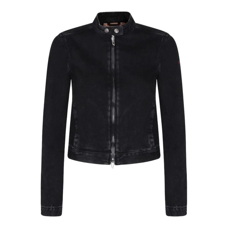 Diesel Übergangsjacke Fitted Black Denim Jacket Black
