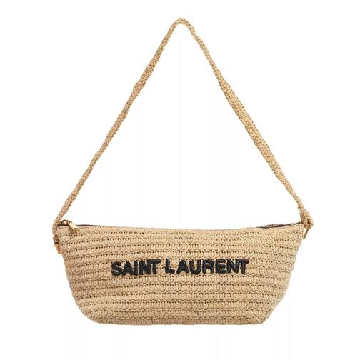 Saint Laurent Le Rafia Crossbody Bag Beige Baguetteväska