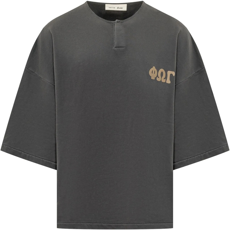 FEAR OF GOD  Felpa Henley con Maniche Ampie dunkelgrau