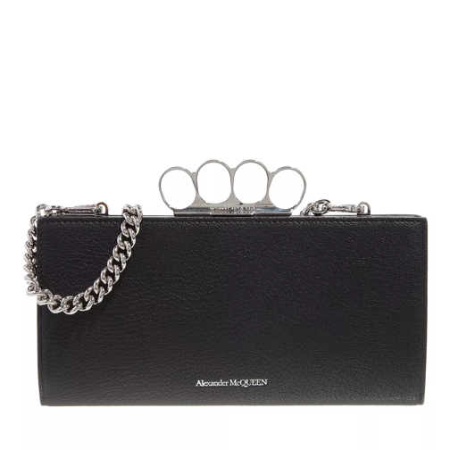 Alexander McQueen The Four Ring Mini Chain Crossbody Bag Leather Black Clutch