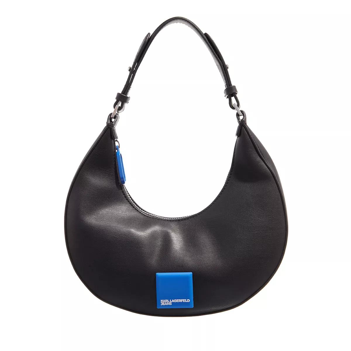 Karl Lagerfeld Jeans Hobo Bag - Tech Leather Sm Halfmoon Shb - Gr. unisize - in Schwarz - für Damen