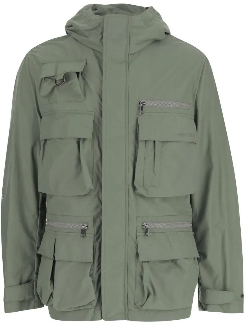 Thumbnail - Woolrich - Cotton Blend High-Necked Jacket With Multiple Pock - Größe M - green