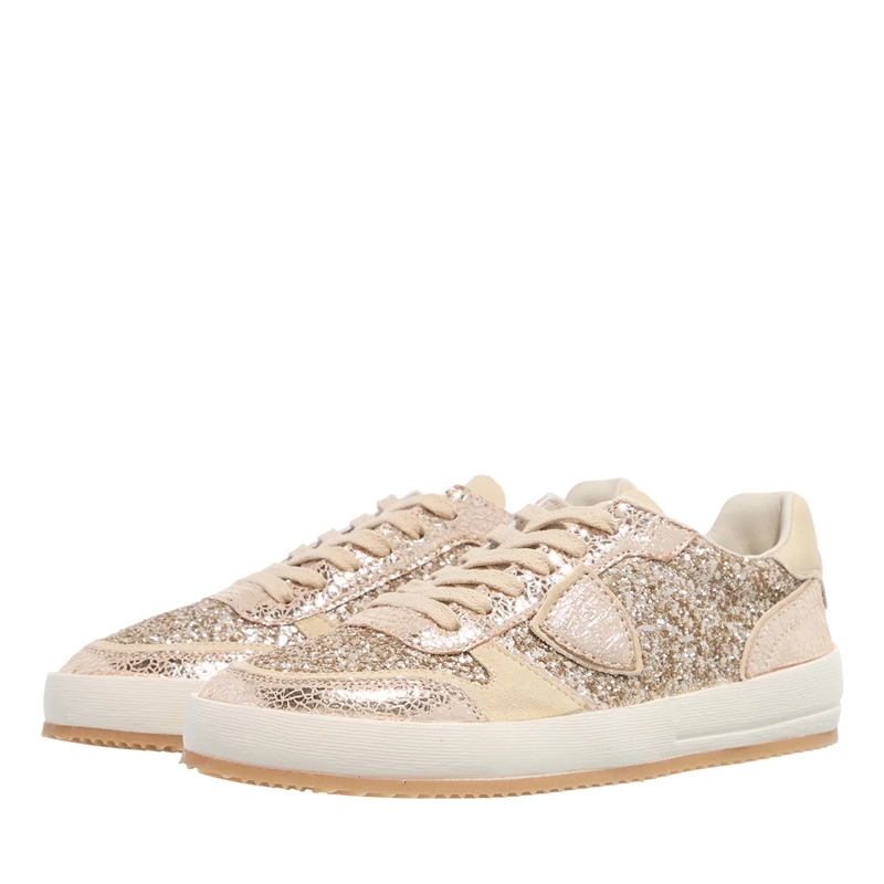Philippe Model Low-Top-Sneaker Nice Low Woman Metal Glitter_Platinum(Image 2)