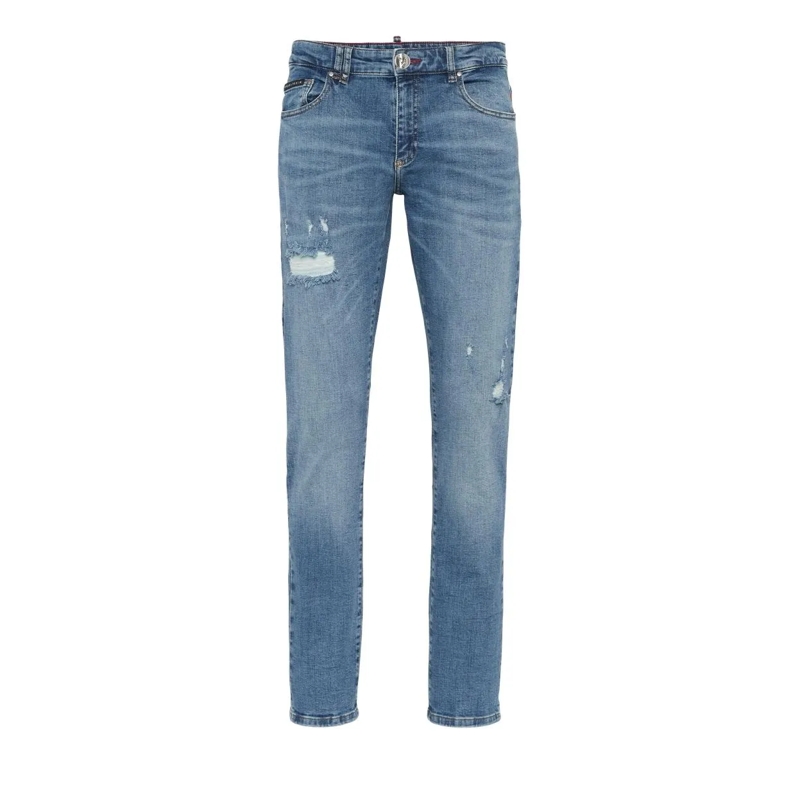 Philipp Plein Jeans mit geradem Bein Supergerader Schnitt jeansblau