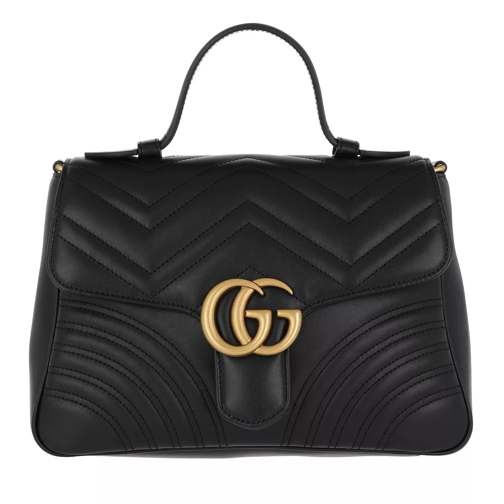 Gucci GG Marmont Small Top Handle Bag Black Crossbody Bag