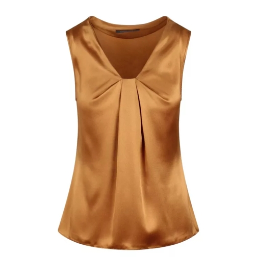 Alberta Ferretti Satin Top Brown 