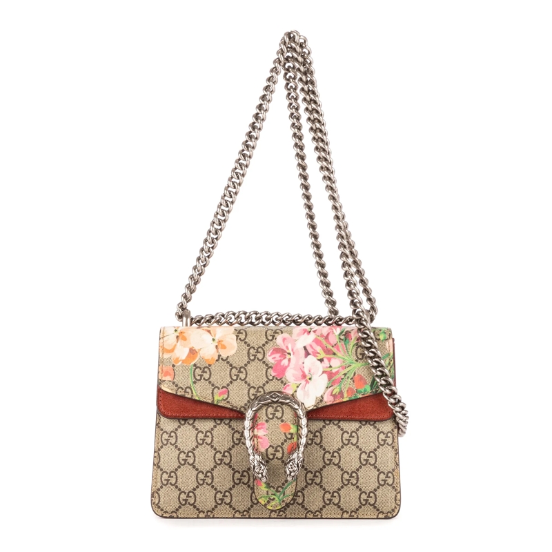 Gucci Crossbody Bag Floral Dionysus Chain Crossbody Mini beige