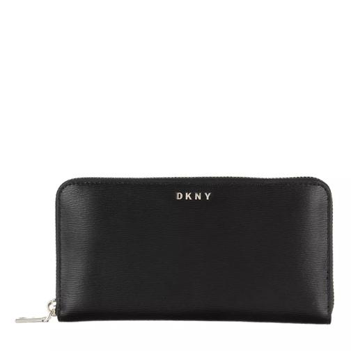 DKNY Bryant Lg Zip Around Black Gold Portefeuille continental