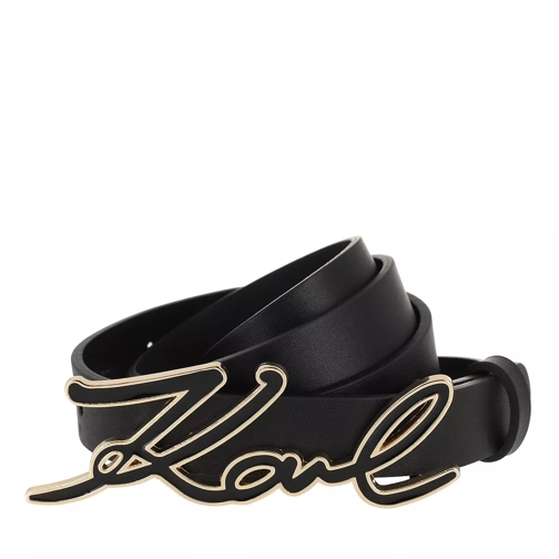 Karl Lagerfeld Karl Logo Buckle Belt Black Cintura in pelle