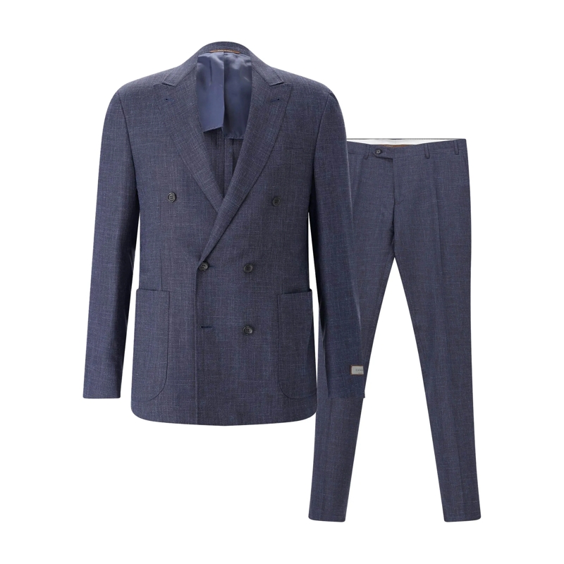 Canali Anzugkombination Zweiteiliger Anzug Kei aus Wollmix blau