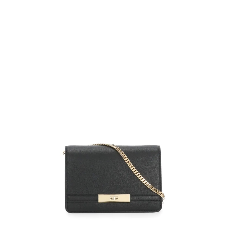Elisabetta Franchi Schultertasche Pebbled Texture Shoulder Bag Black