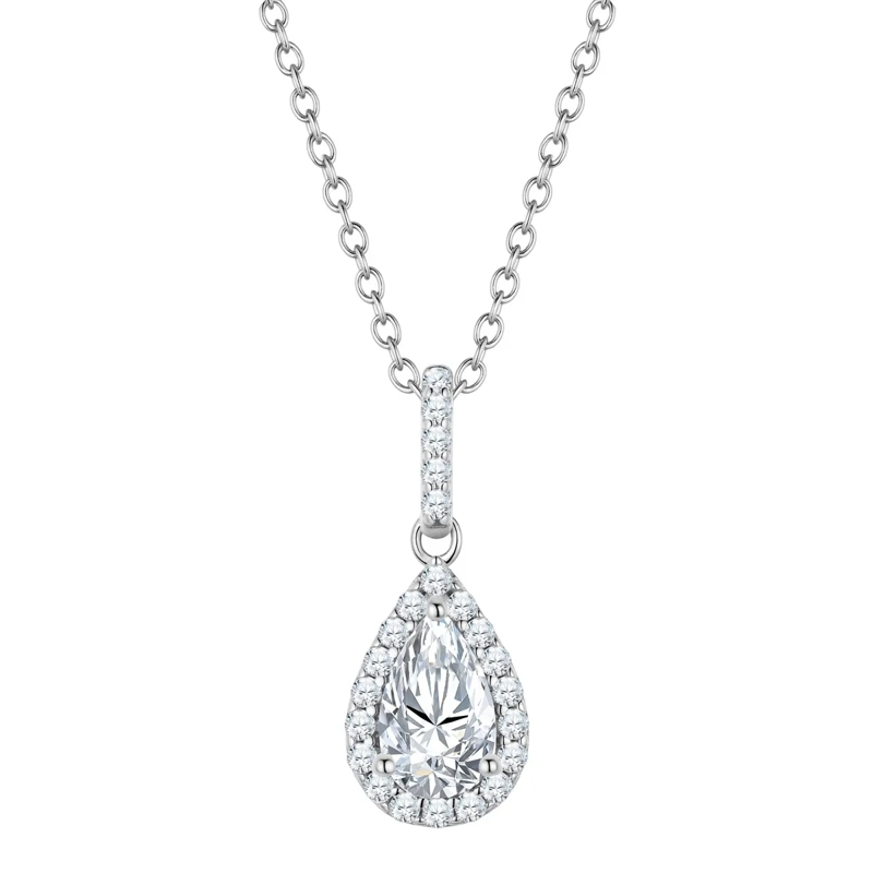 Glanzstücke München Mittellange Halskette Kette mit Anhänger Sterling Silber Zirkonia weiß silber