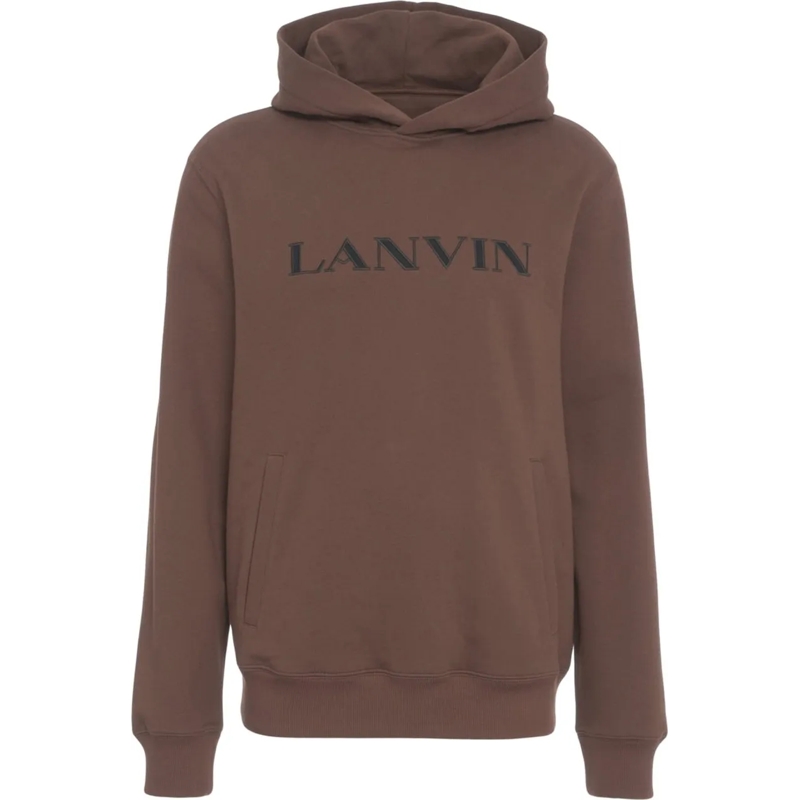 Lanvin  Hoodie with logo print braun
