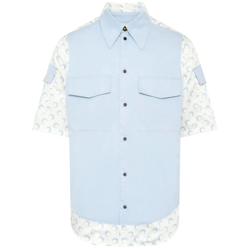 Marine Serre Haut décontracté Shirts White hellblau