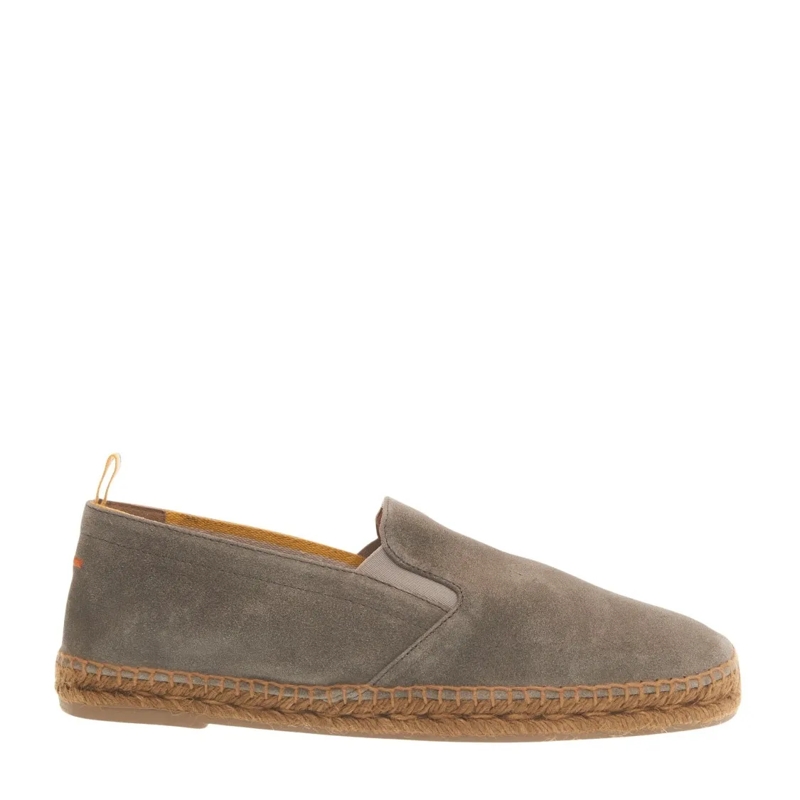 Castaner Loafer Gray Suede Espadrilles With Comfortable Cord Sole Brown