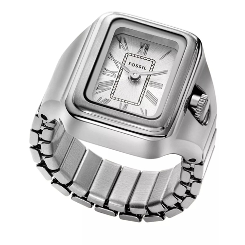 Fossil Raquel Watch Ring Two-Hand Stainless Steel Silver Watch Ring