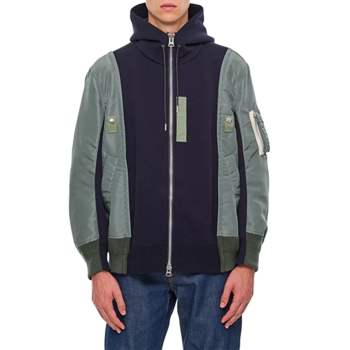 Sacai Hoodie Twill X Sponge Sweat Hoodie Blue