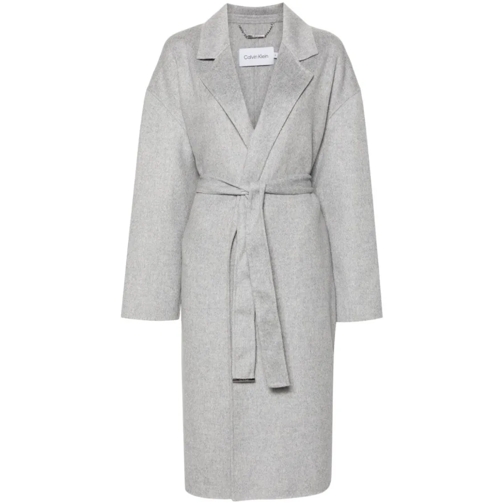 Calvin Klein Übergangsmäntel Light Grey Wool Coat Grey