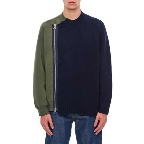 Sacai Trui Knit Blouson Blue