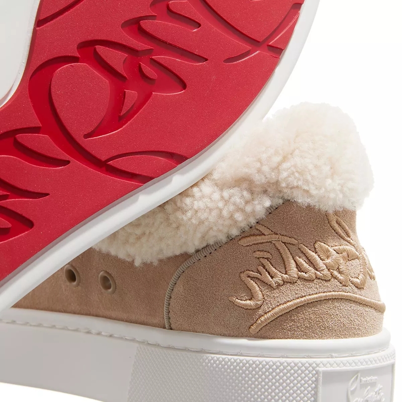 Christian Louboutin Low-Top-Sneaker Sued Fun Vieirrissima Flat Sneakers Beige(Image 3)