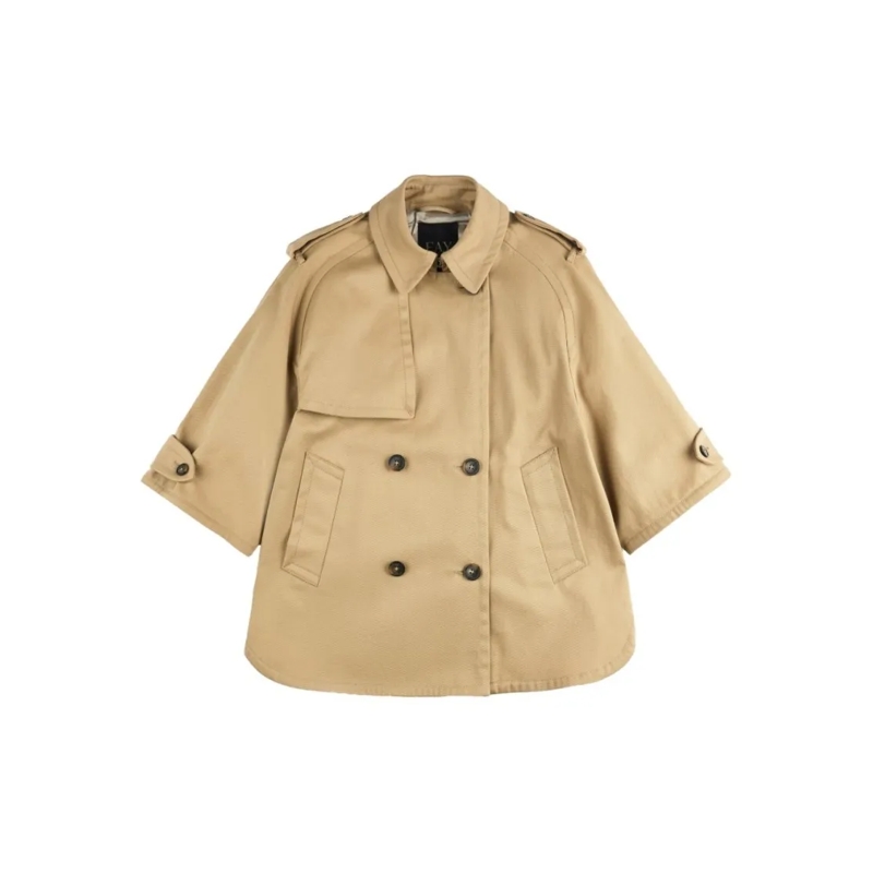 Fay Manteau d'hiver Camel Cotton Blend Short Coat With Double-Breasted Brown