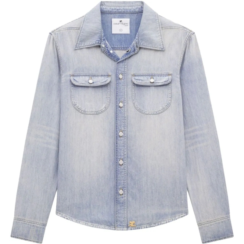 Courrèges Legeres Oberteil Shirts Light Blue Wash blau