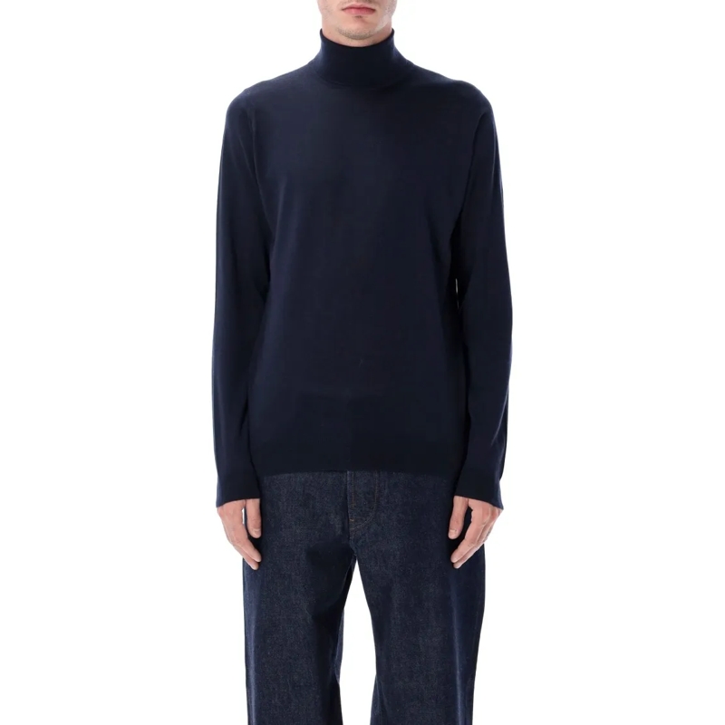 John Smedley Pull Cherwell Extra Fine Merino Wool Roll Neck Jumper Black