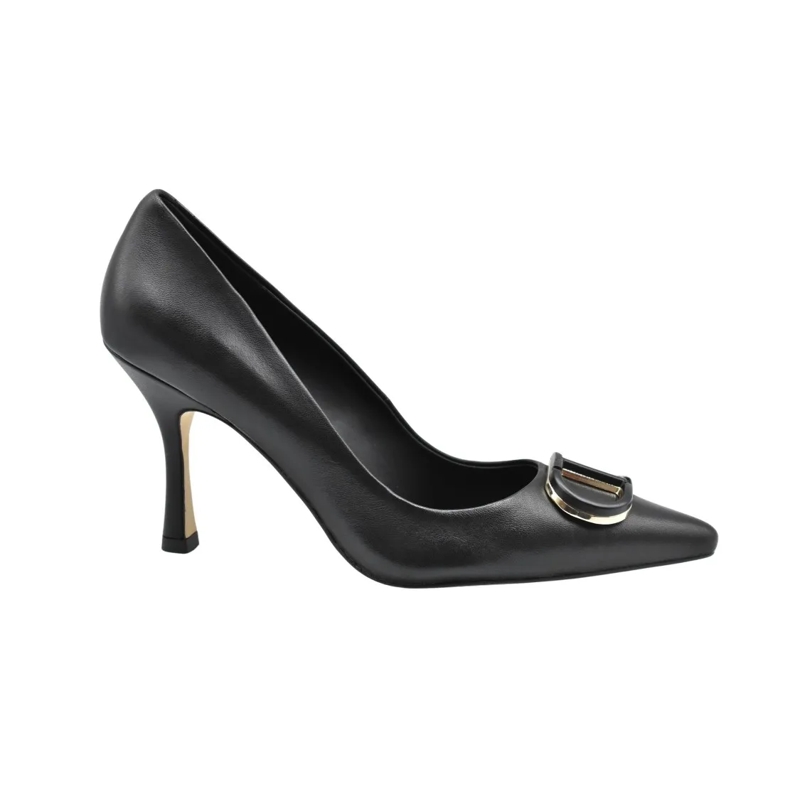 Twin-Set Escarpins Pointed Toe Pumps With Buckle Accent Black