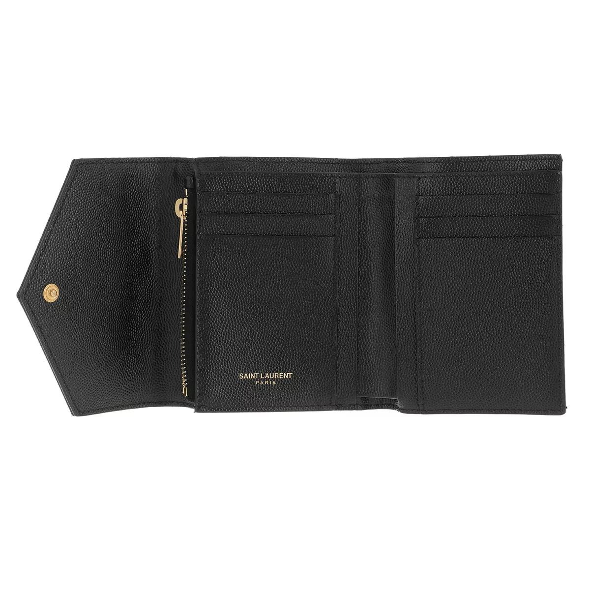 Saint Laurent Monogram Leather Card Case - Black