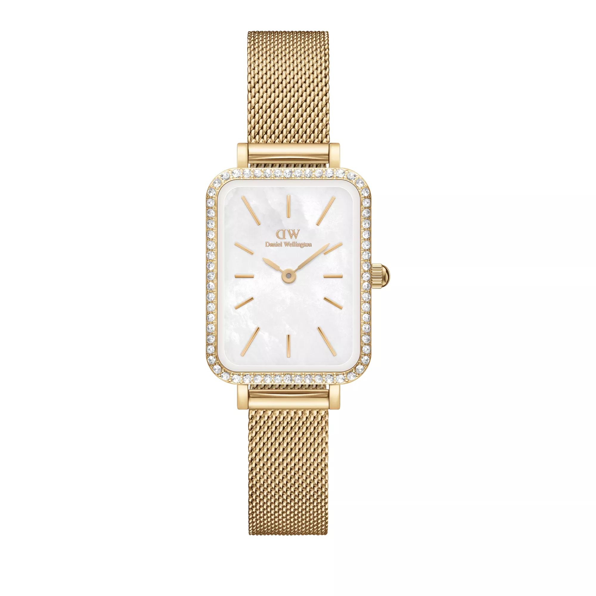 Daniel Wellington Uhr - Quadro 20x26 Bezel Mesh White MOP G - Gr. unisize - in Gold - für Damen