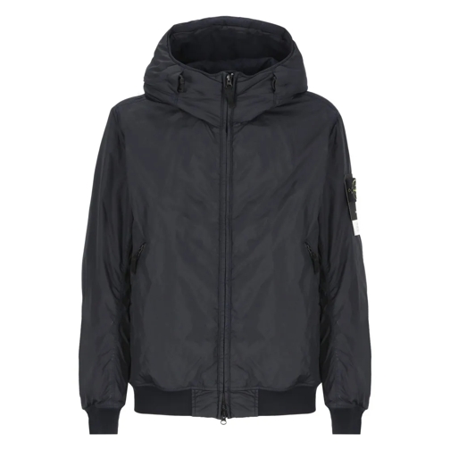 Stone Island Padded Jacket With Logo Blue Dunjackor