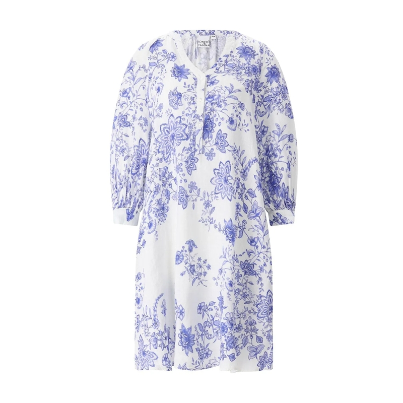 Emily can den Bergh Minikleid Kleid aus Leinen blau