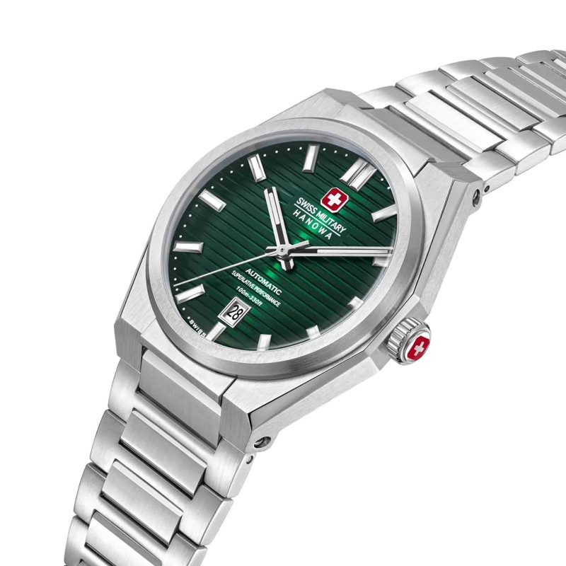 Swiss Military Hanowa Automatikuhr Automatikuhr Avalanche- 3 Zeiger Uhr- Wasserbes grün(Image 2)