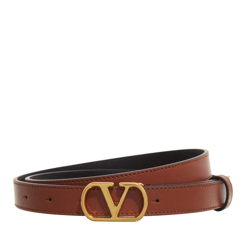 Valentino Garavani Ceinture fine VLogo Belt Caramel