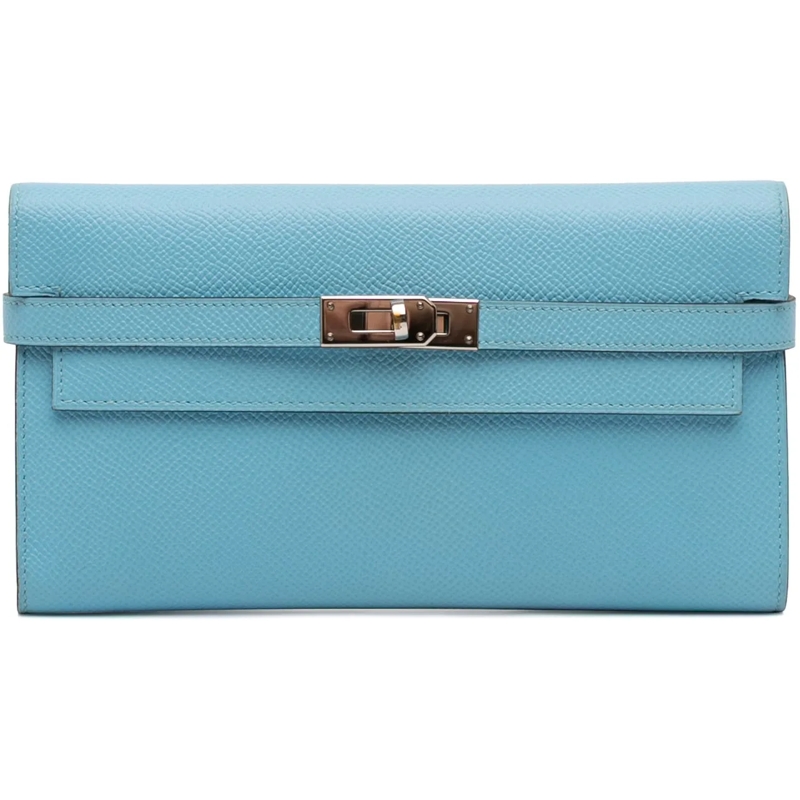 Hermès Geldbörse Epsom Kelly Longue Wallet blau