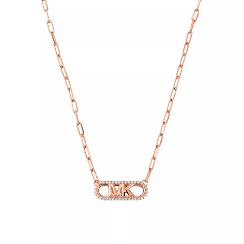 Michael Kors 14K Gold-Plated Sterling Silver Pavé Empire Link P Rose Gold Medium Necklace