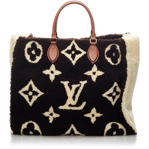Louis Vuitton Sac à provisions 2019 Monogram Giant Shearling Teddy Onthego GM schwarz