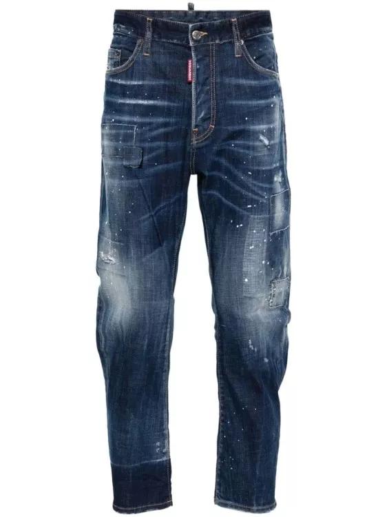 Dsquared2 - Navy Blue Washed Denim Jeans - Größe 52 - blue