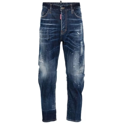 Dsquared2  Navy Blue Washed Denim Jeans Blue