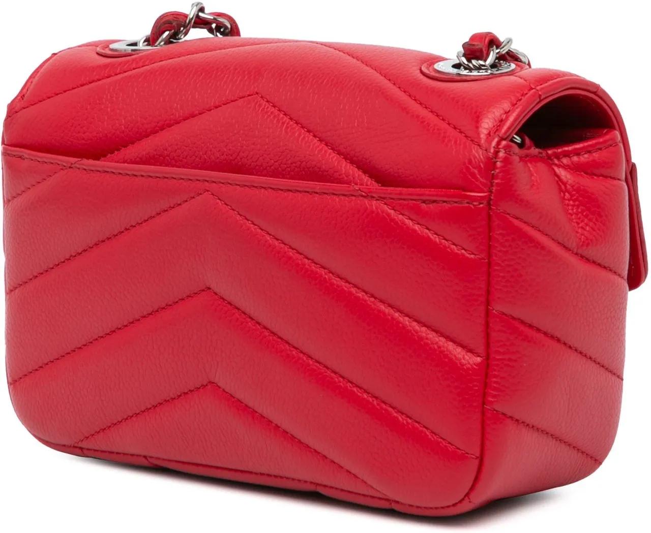 Chanel Hobo bags 2017-2018 Mini Caviar Chevron Data Center Envelope in rood