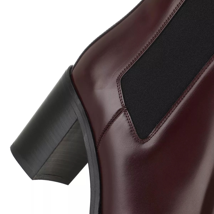 Burgundy ankle cheap boots leather