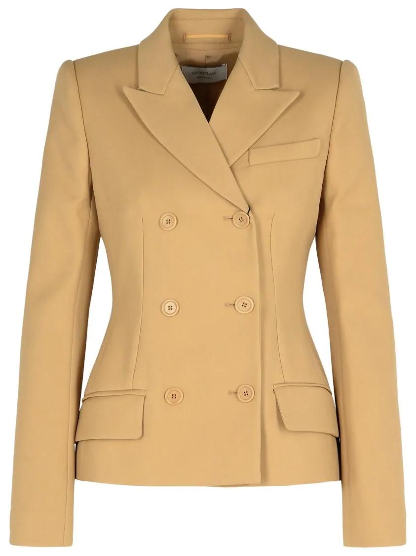 Sportmax - Cablo%27 Beige Cotton Blend Blazer - Größe 38 - braun