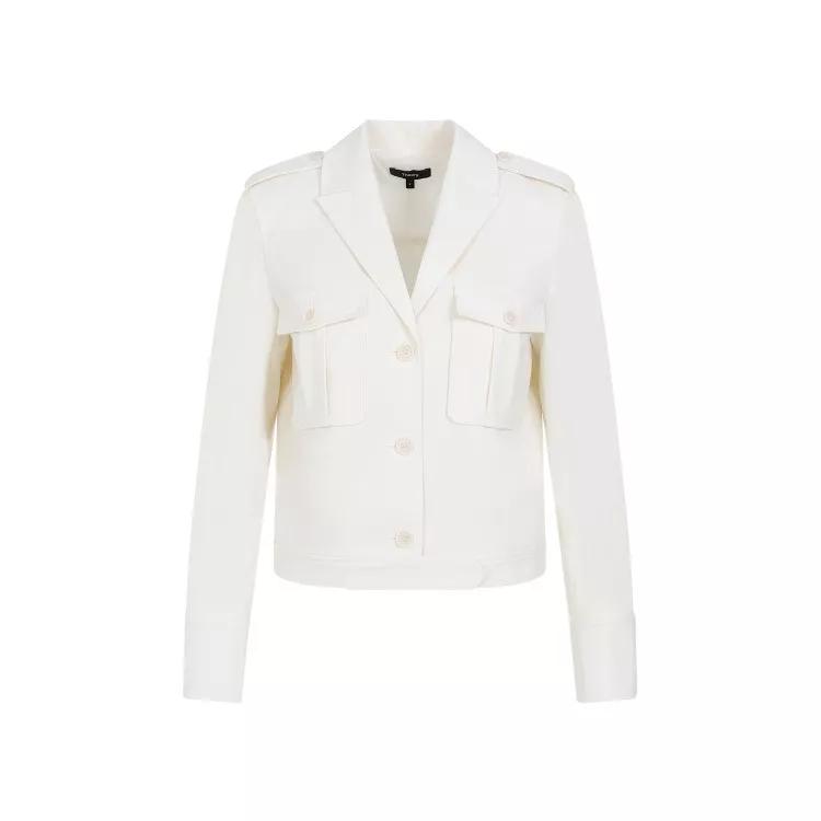 Theory - Ivory Wool Boxy Jacket - Größe 4 -