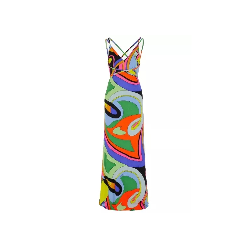 Moschino Kleid Multicolour Viscose Jersey Dress Multicolor