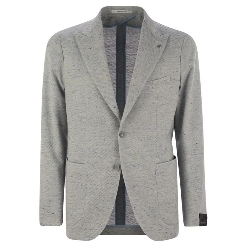 Tagliatore Blazer Cotton, Silk And Stretch Wool Jacket Grey