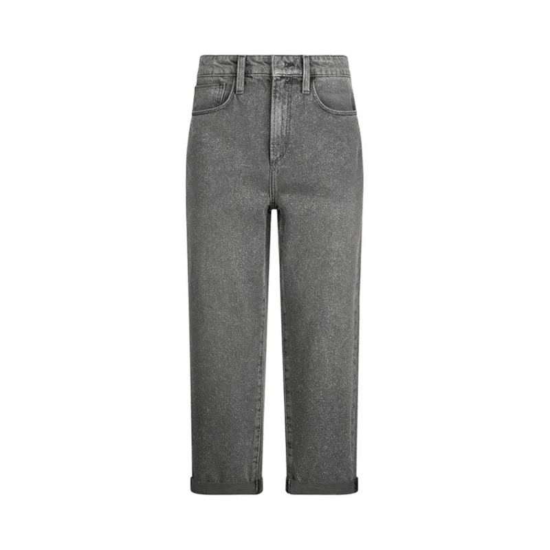 LIU JO Jeans Cropped Grey Glitter Jeans With High Waist Grey