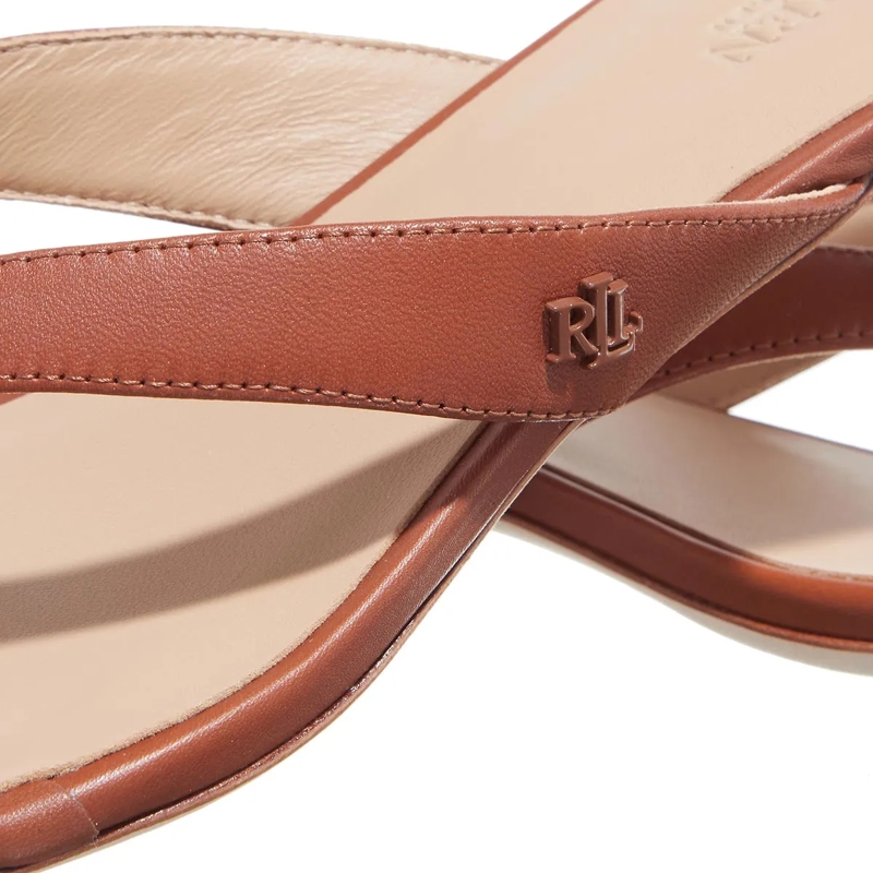 Lauren Ralph Lauren Flip Flops Francesa Sandals Heel Sandal Lauren Tan(Image 4)