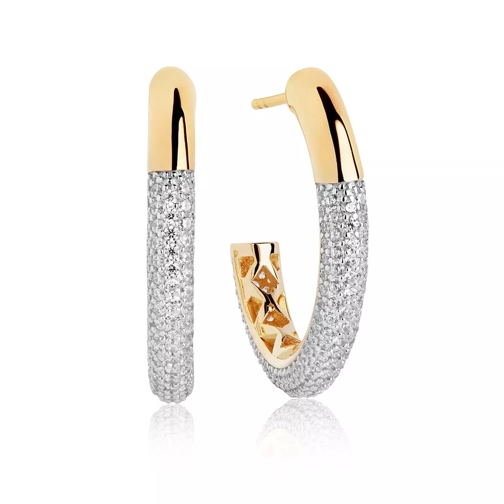 Sif Jakobs Jewellery Cannara Grande Earrings White Zirconia 18K Gold Plated Orecchini a cerchio