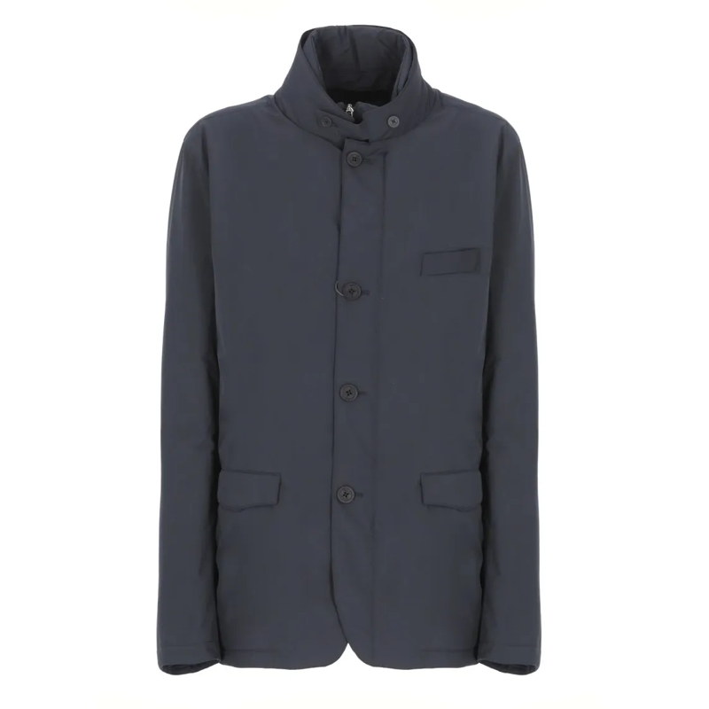 Herno Parka Structured High Neck Padded Jacket Blue
